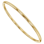 Round Polished Solid 18ct yellow Gold Golf Bangle