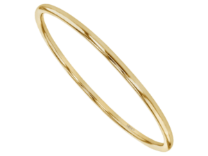Round Polished Solid 18ct yellow Gold Golf Bangle