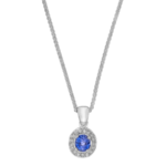 pear ruby and diamond halo pendant necklace c1053