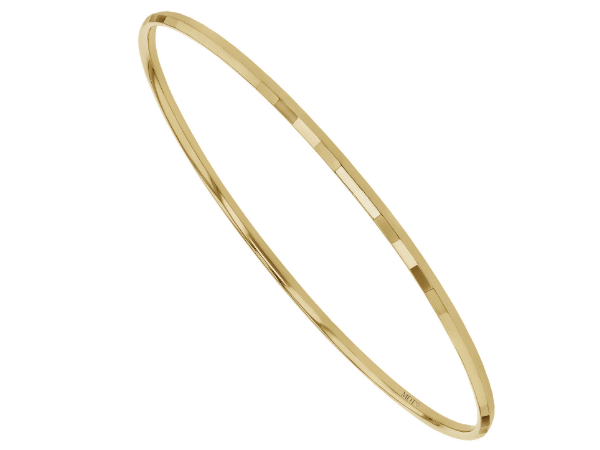 ladies gold bangle with cube pattern