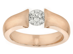 tension set diamond ring with a flared band c1026
