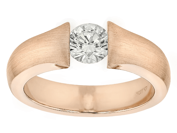 tension set diamond ring with a flared band c1026
