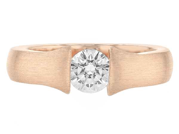 tension set diamond ring with a flared band c1026