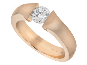 tension set diamond ring with a flared band c1026