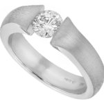 tension set diamond ring with a flared band c1026