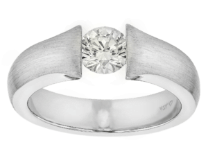 tension set diamond ring with a flared band c1026