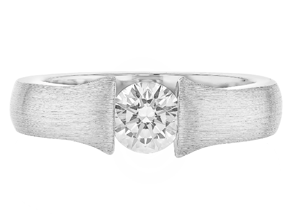 tension set diamond ring with a flared band c1026
