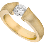tension set diamond ring with a flared band c1026