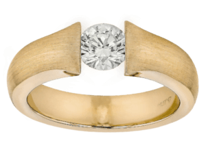 tension set diamond ring with a flared band c1026