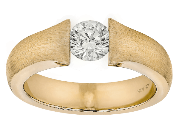 tension set diamond ring with a flared band c1026