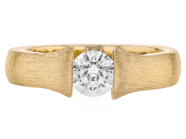 tension set diamond ring with a flared band c1026