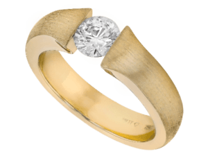 tension set diamond ring with a flared band c1026