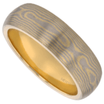 white and yellow gold men’s mokume wedding ring c700 6