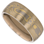 wide yellow and white gold mokume gane men’s ring c700 8