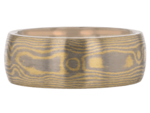 wide yellow and white gold mokume gane men’s ring c700 8