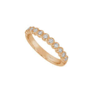 brilliant cut bezel set diamond wedding band c468 18ct rose gold