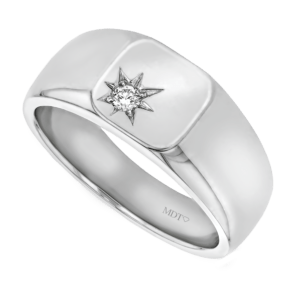 mens gold signet ring with star set diamond c258 1 e1719205433798