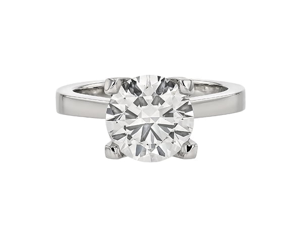 x diamond unique solitaire engagement ring c261 white gold top view