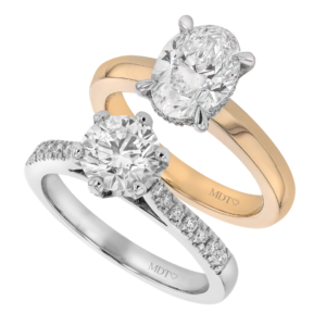 white gold and yellow gold rings