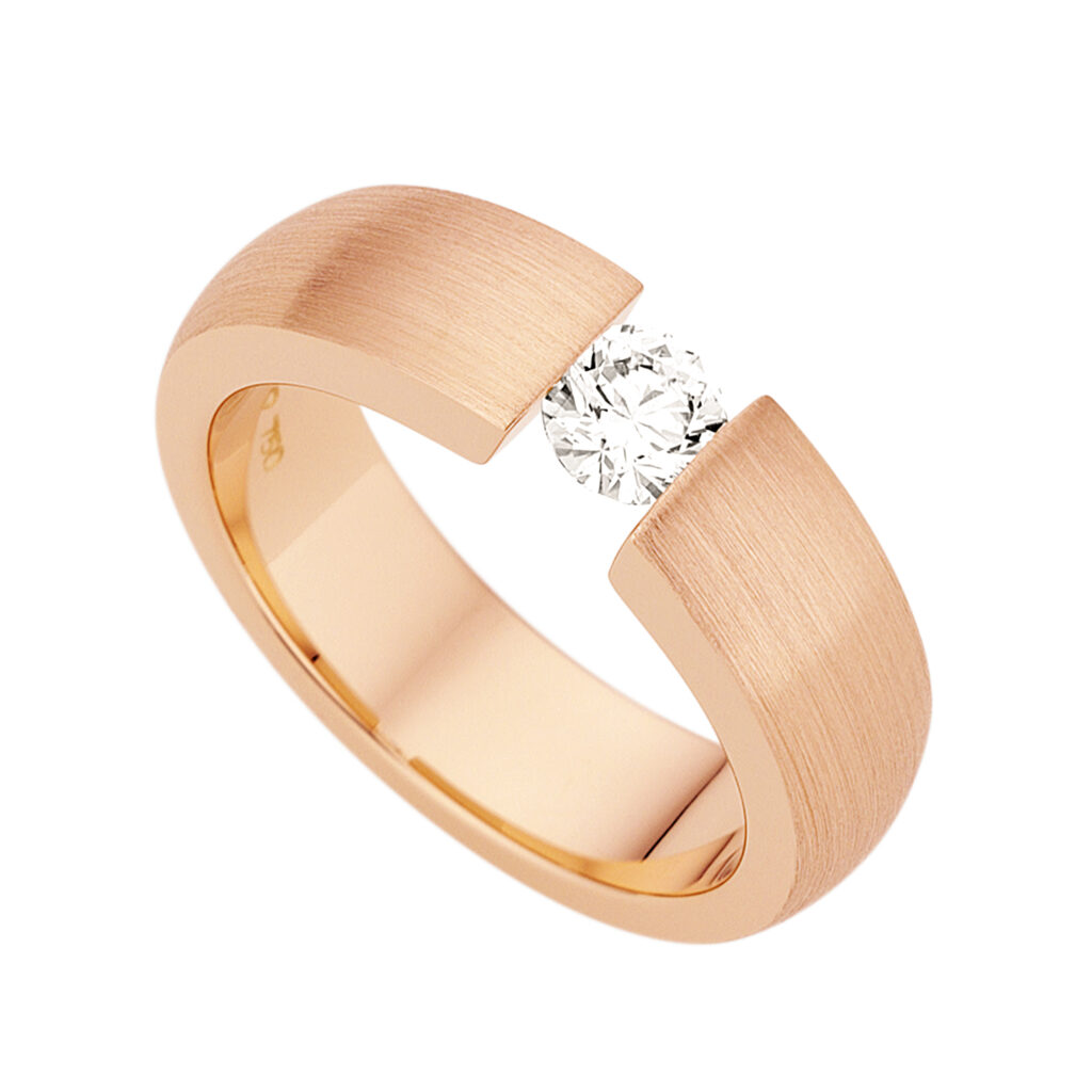 Matt Finish Rounded Rose Gold Tension Ring