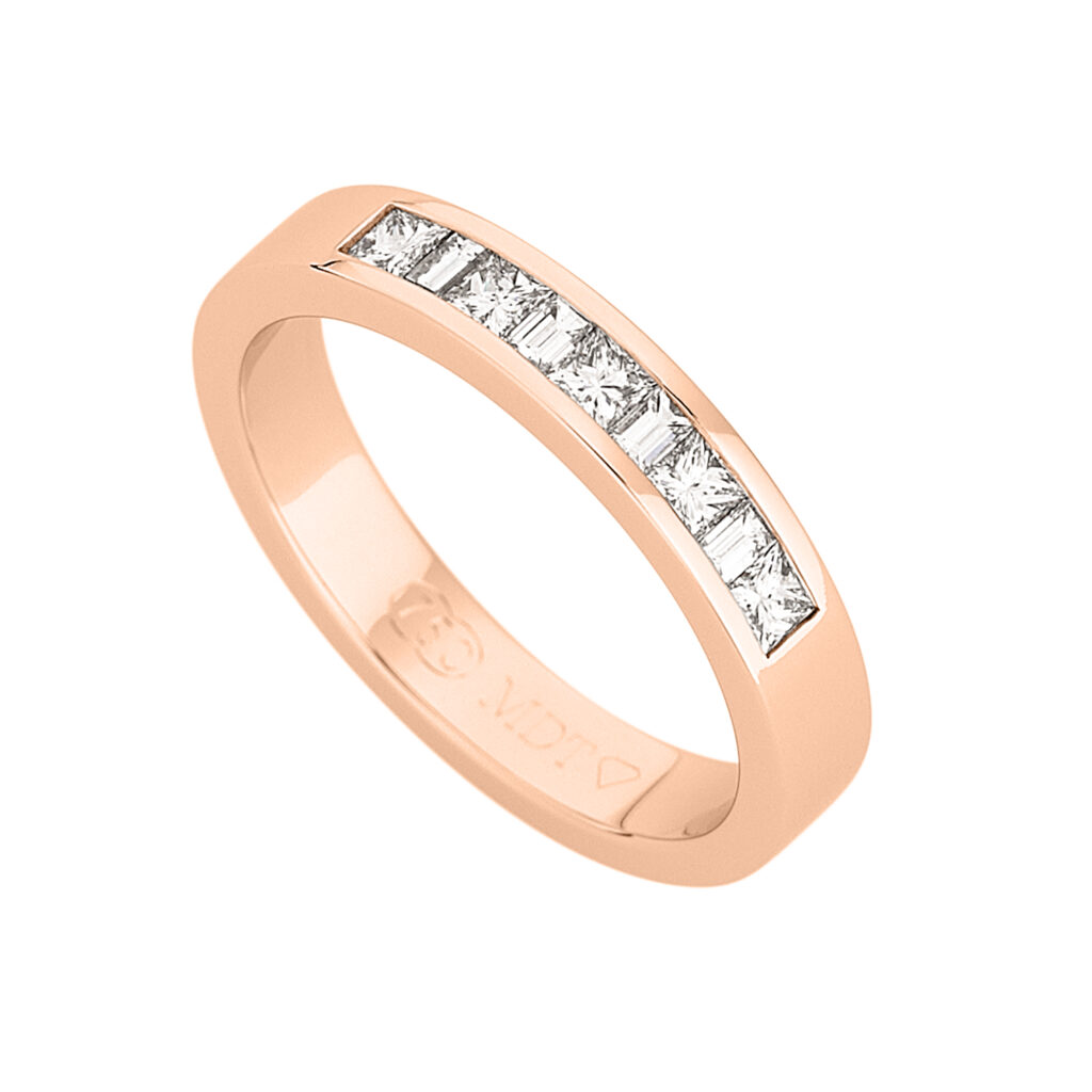 Princess and Baguette Channel Set in Rose Gold