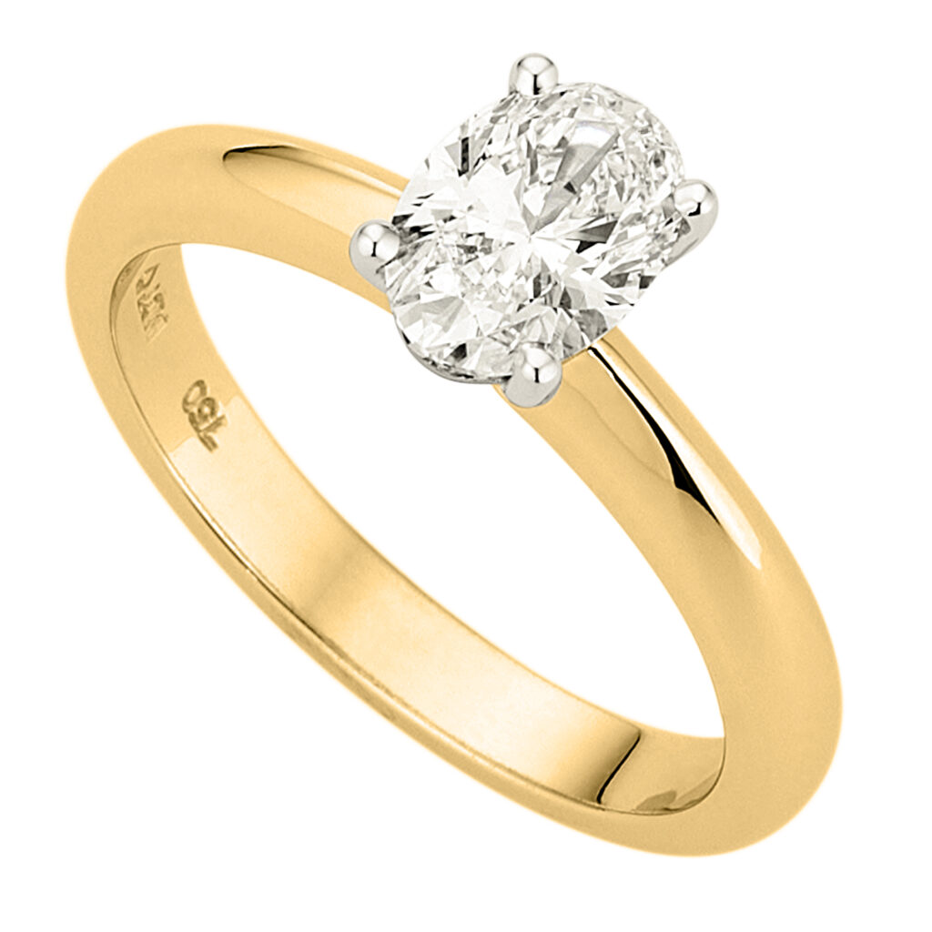 Oval Solitaire Engagement Ring in Yellow Gold
