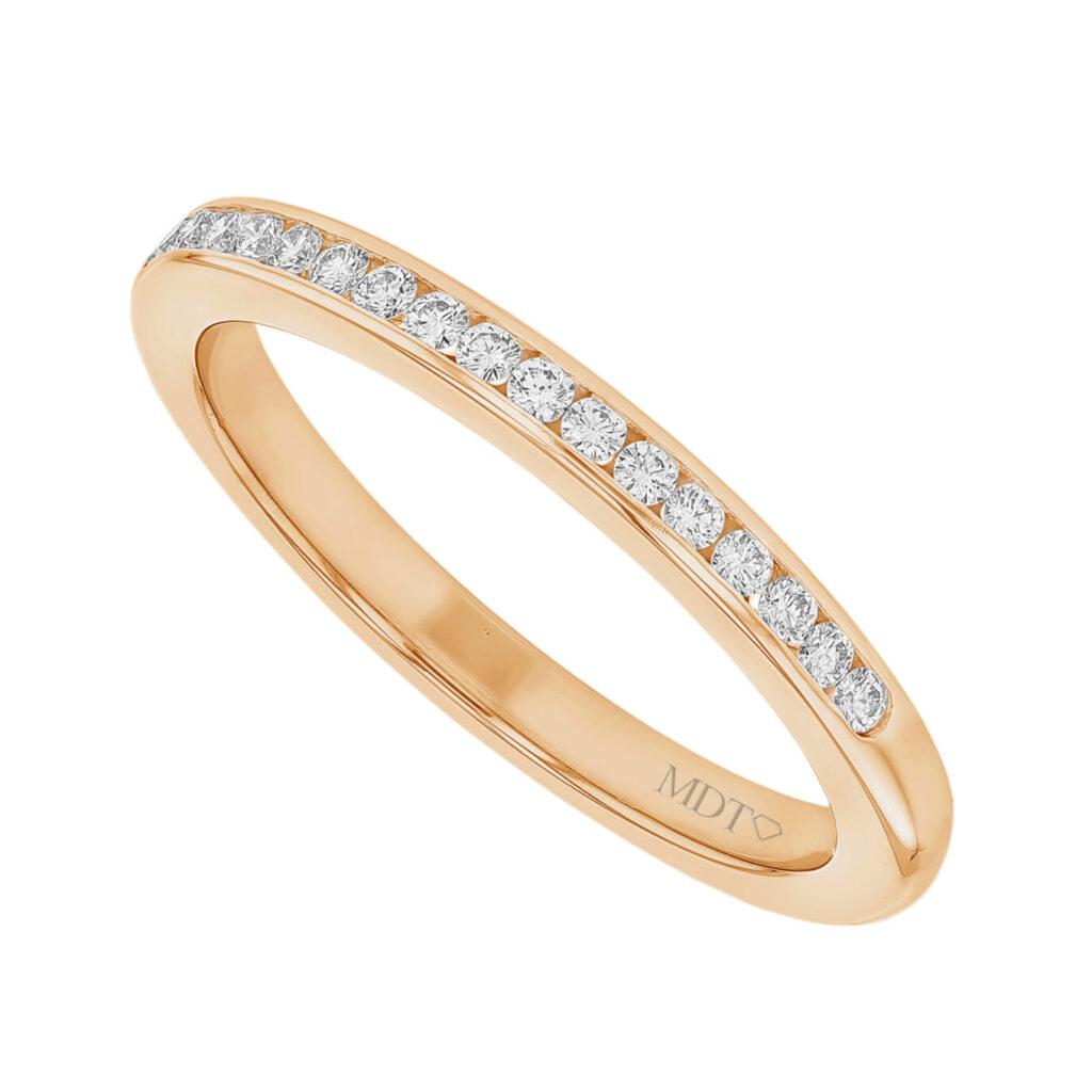 Women's Channel Set Diamond Ring in Rose Gold