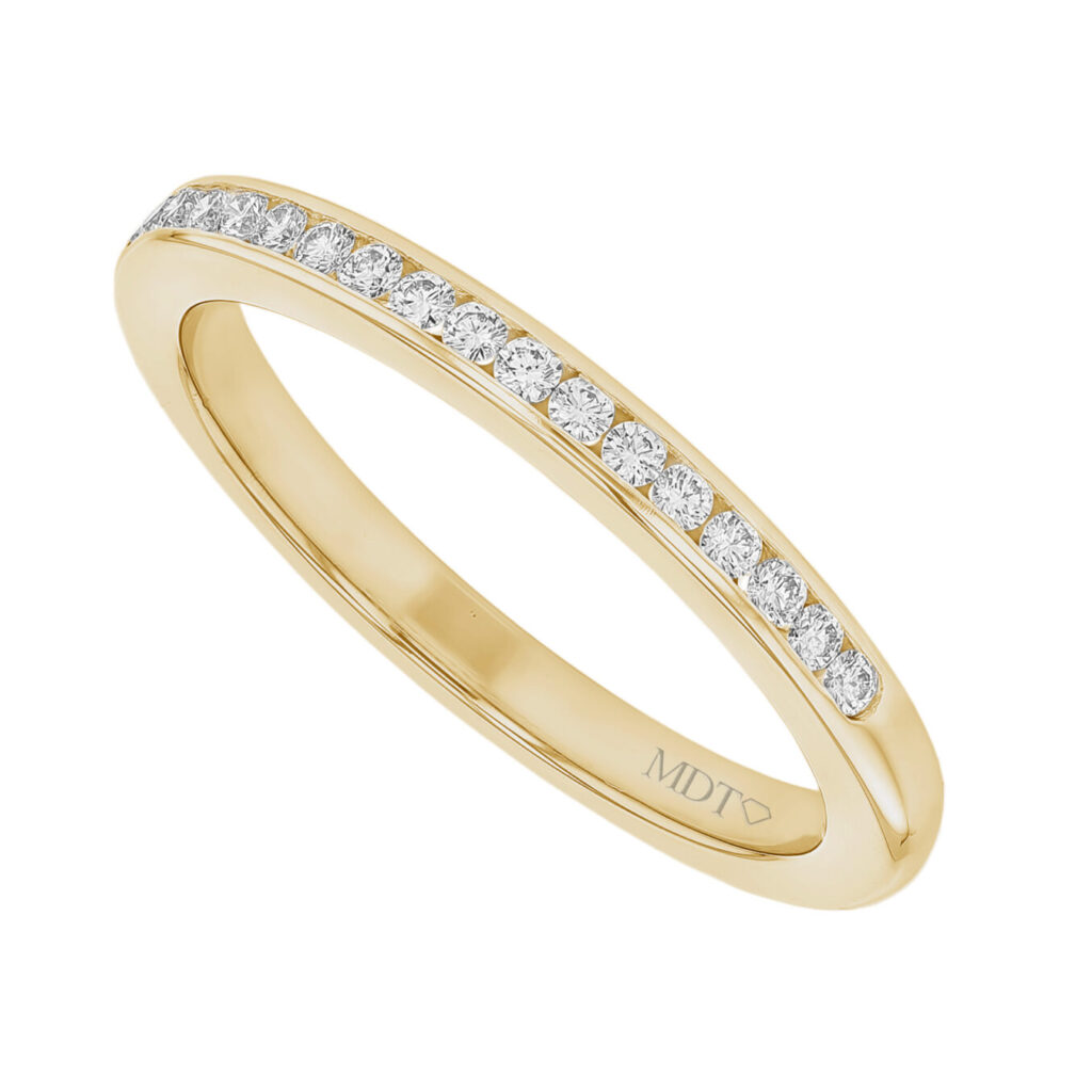 Women's Channel Set Diamond Ring in Yellow Gold