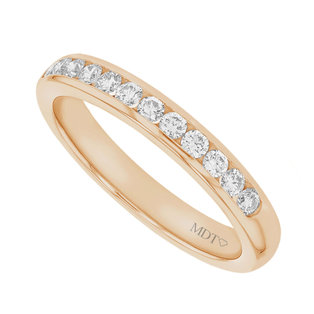 Women's Channel Set .03ct Diamond Ring in Rose Gold