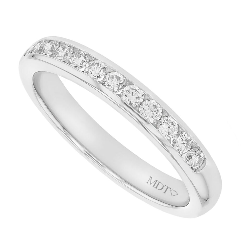 Women's Channel .03ct Diamond Ring in White Gold