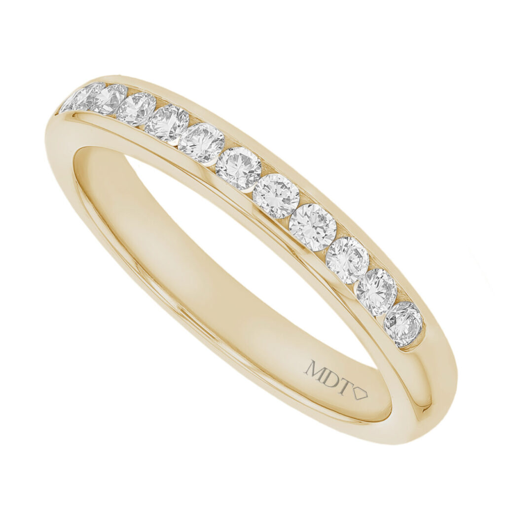 Women's Channel Set .03ct Diamond Ring in Yellow Gold