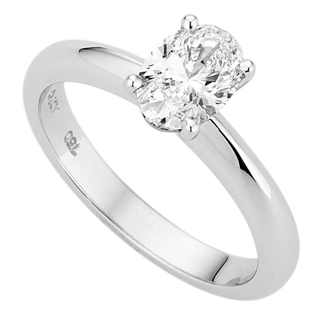 Platinum Oval Diamond Solitaire C901