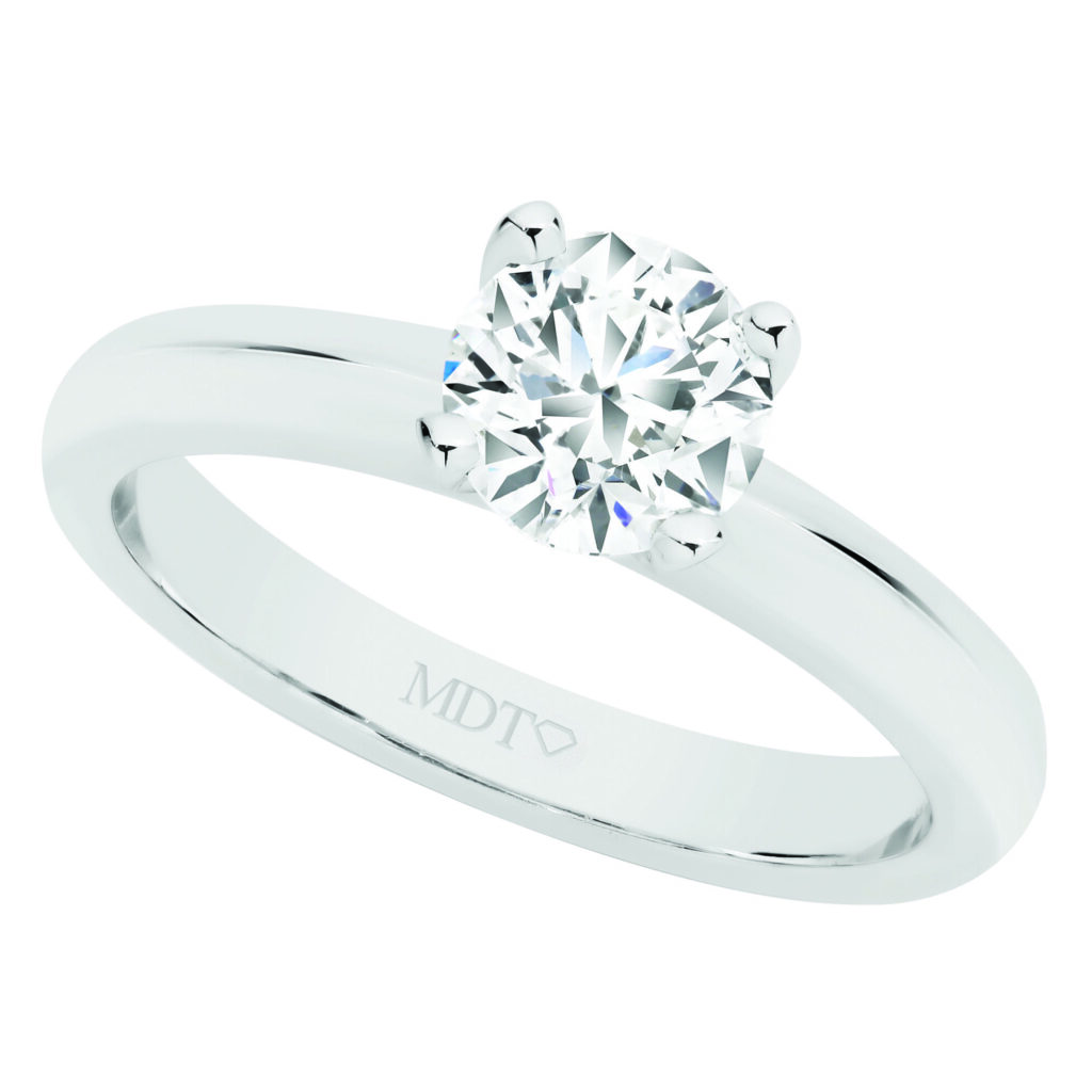 Platinum Diamond 4 Claw Solitaire Ring C918