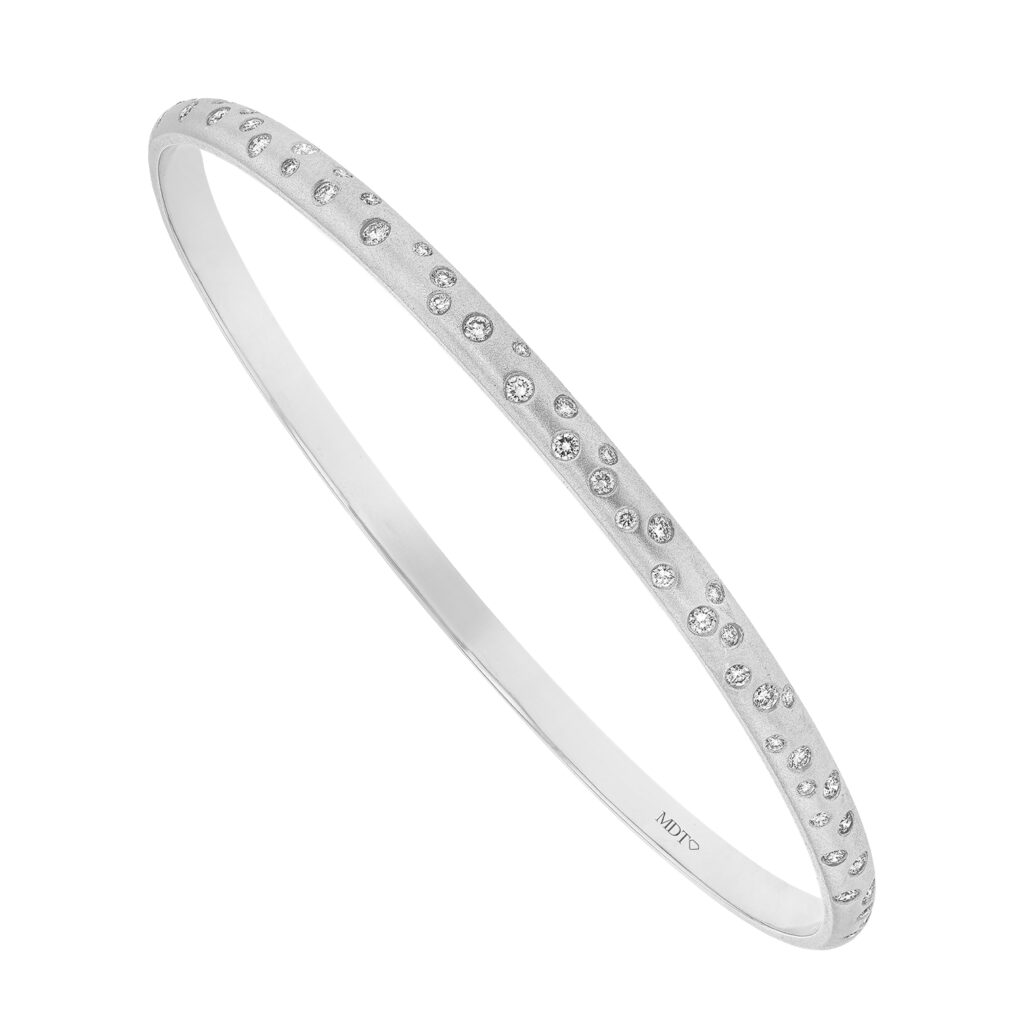 Random Set Diamond Bangle in Platinum