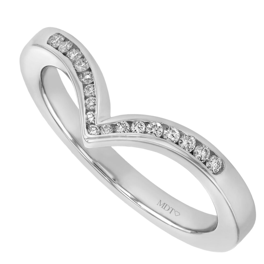 Platinum Pointed Channel Set Diamond Wedding Ring C1068