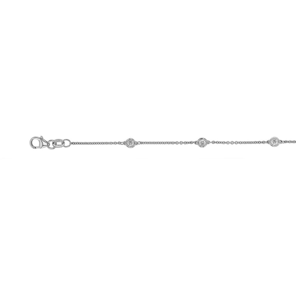 Bezel Set Diamond Bracelet in Platinum C1140