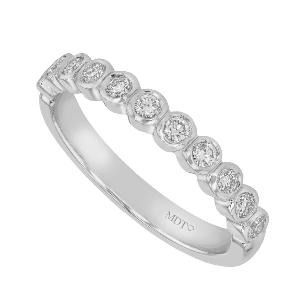 Platinum Bezel Set Round Diamond Ring C468