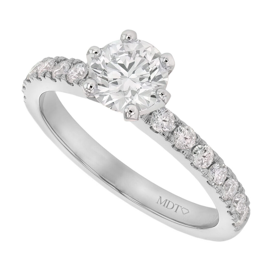 Platinum 6 Claw with Claw Set Diamond Band C961
