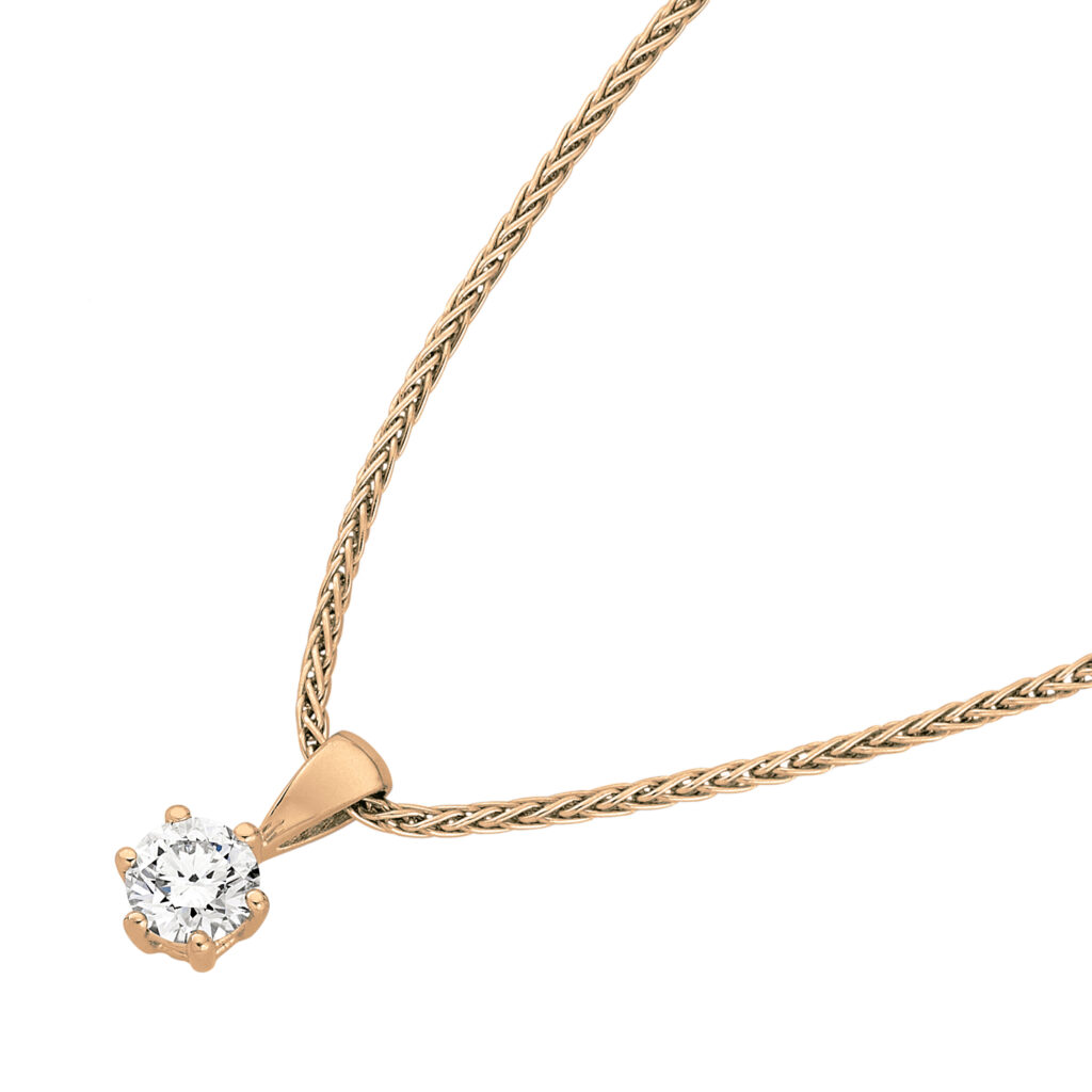 Solitaire Diamond Pendant in Rose Gold C669