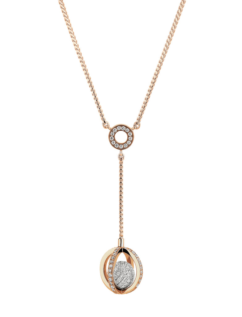 Soiree Diamond Cage and Ball Drop Pendant in Rose Gold C769