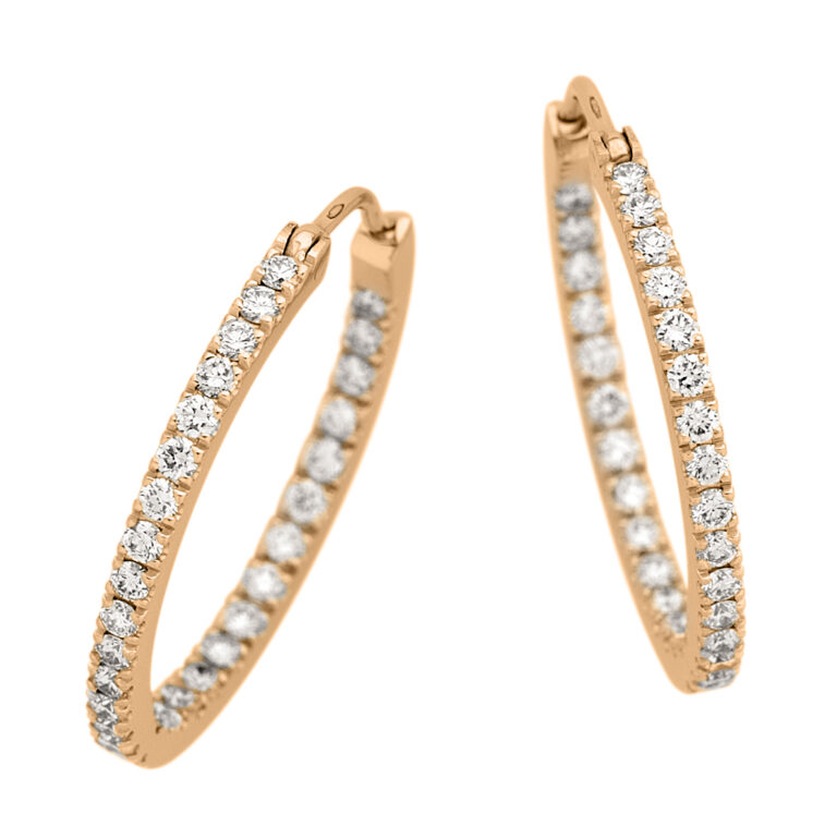 C931 Rose gold diamond hope earrings