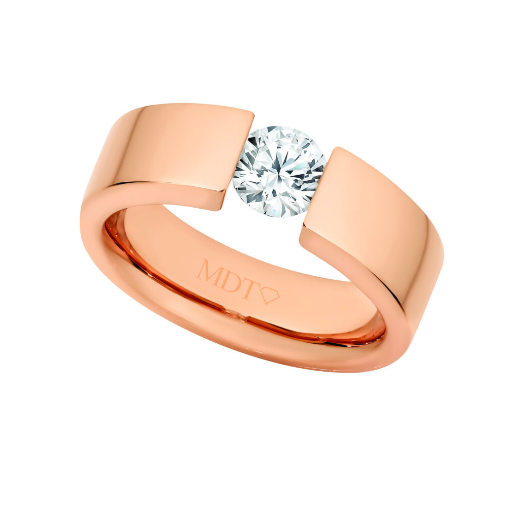 Rose Gold MDT DESIGN Tension Set Diamond Ring