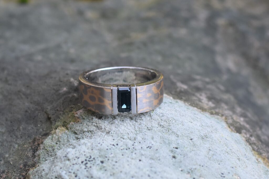 custom made mokume gane engagement ring