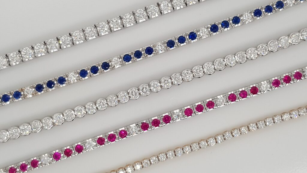 different-diamond-and-sapphire-tennis-bracelets