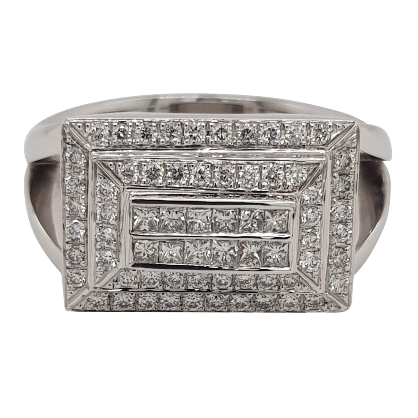 Custom Diamond Signet Engagement Ring