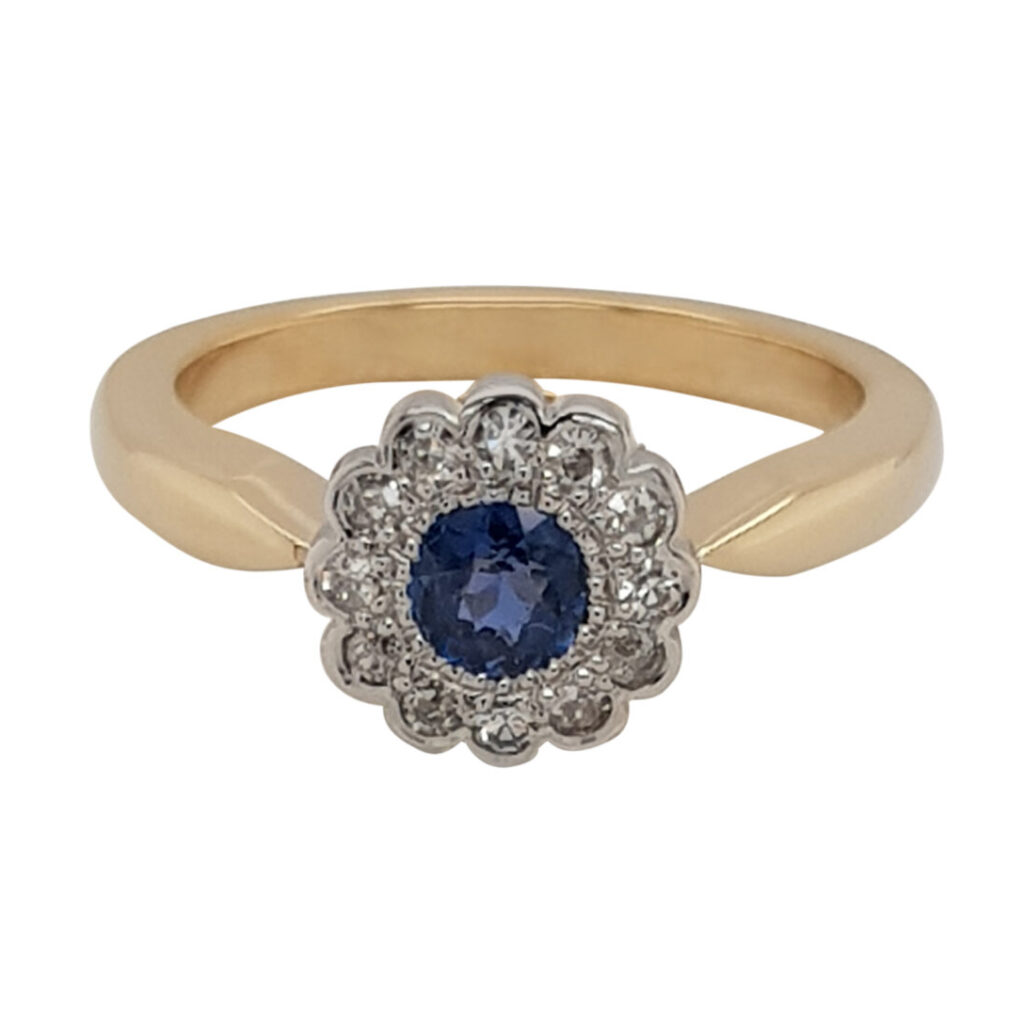 Custom Sapphire Halo Engagement Ring