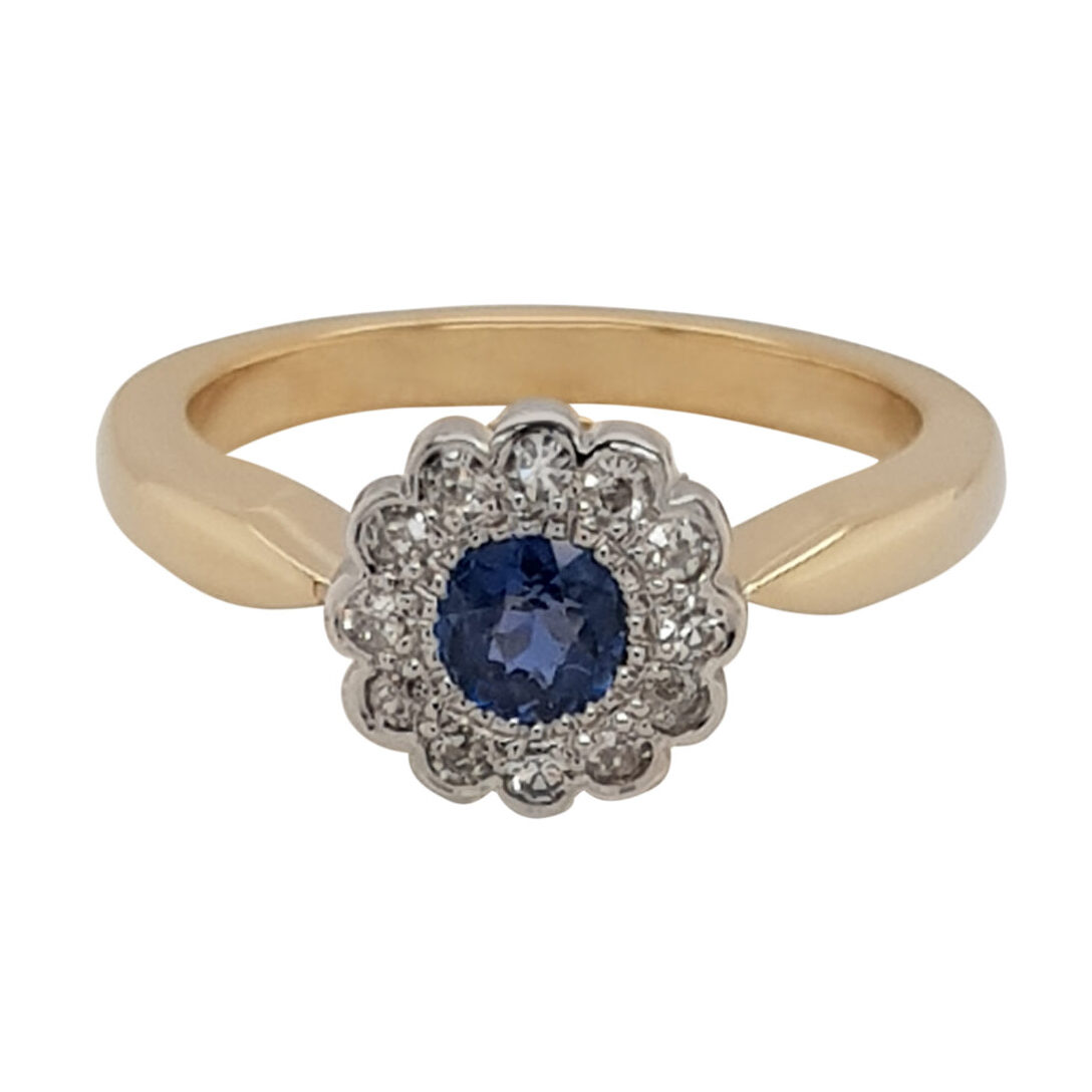 Custom Sapphire Halo Engagement Ring