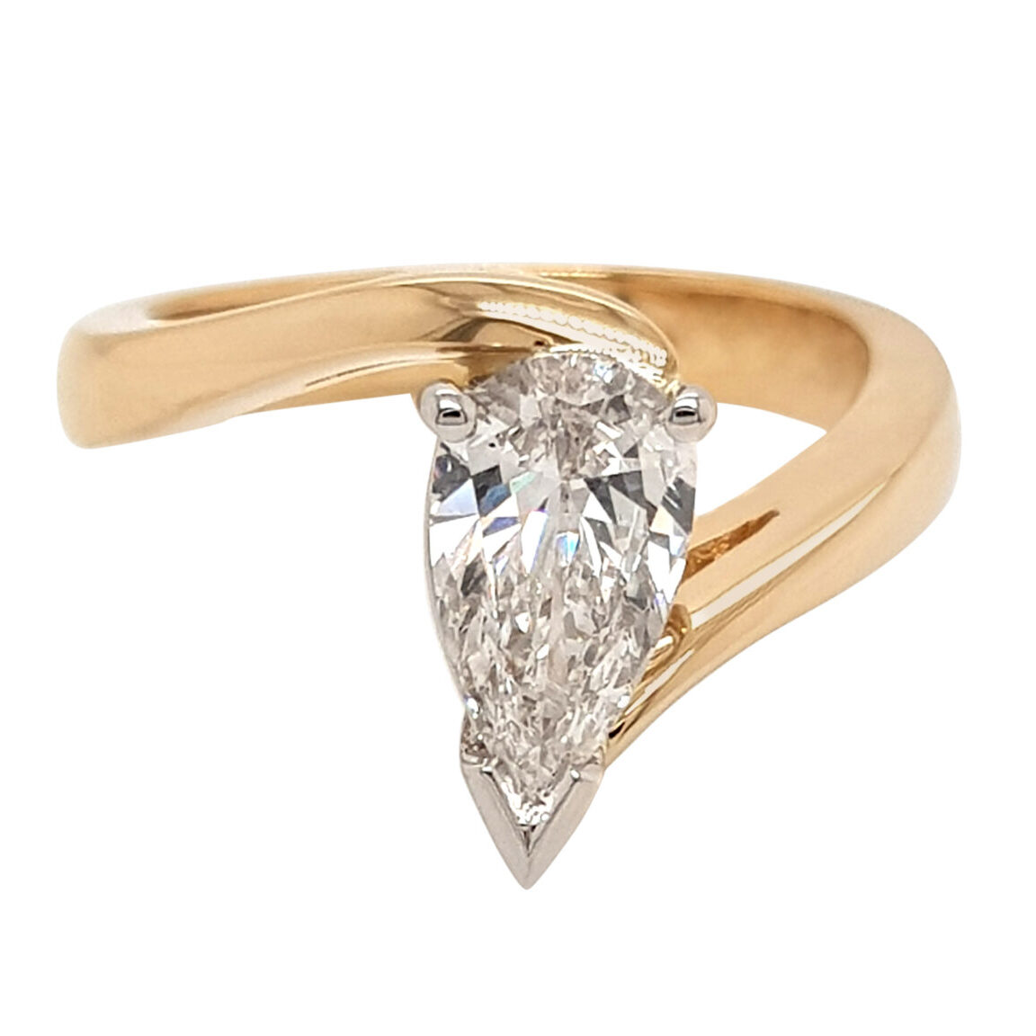 Custom Pear Shape Solitaire Engagement Ring