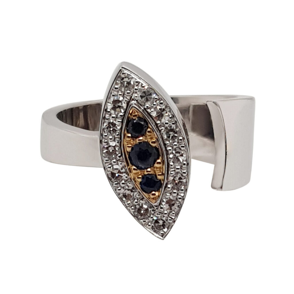 Custom Black & White Diamond Engagement Ring