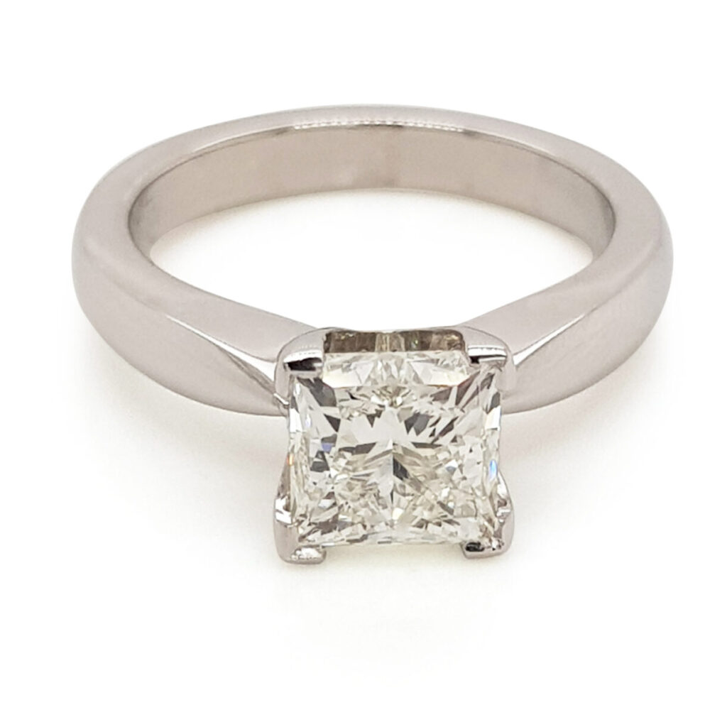 Custom Princess Cut Diamond Solitaire Engagement Ring